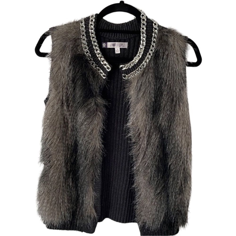 🌟 Jennifer Lopez Faux Fur Vest - Size Small - Perfect Condition
